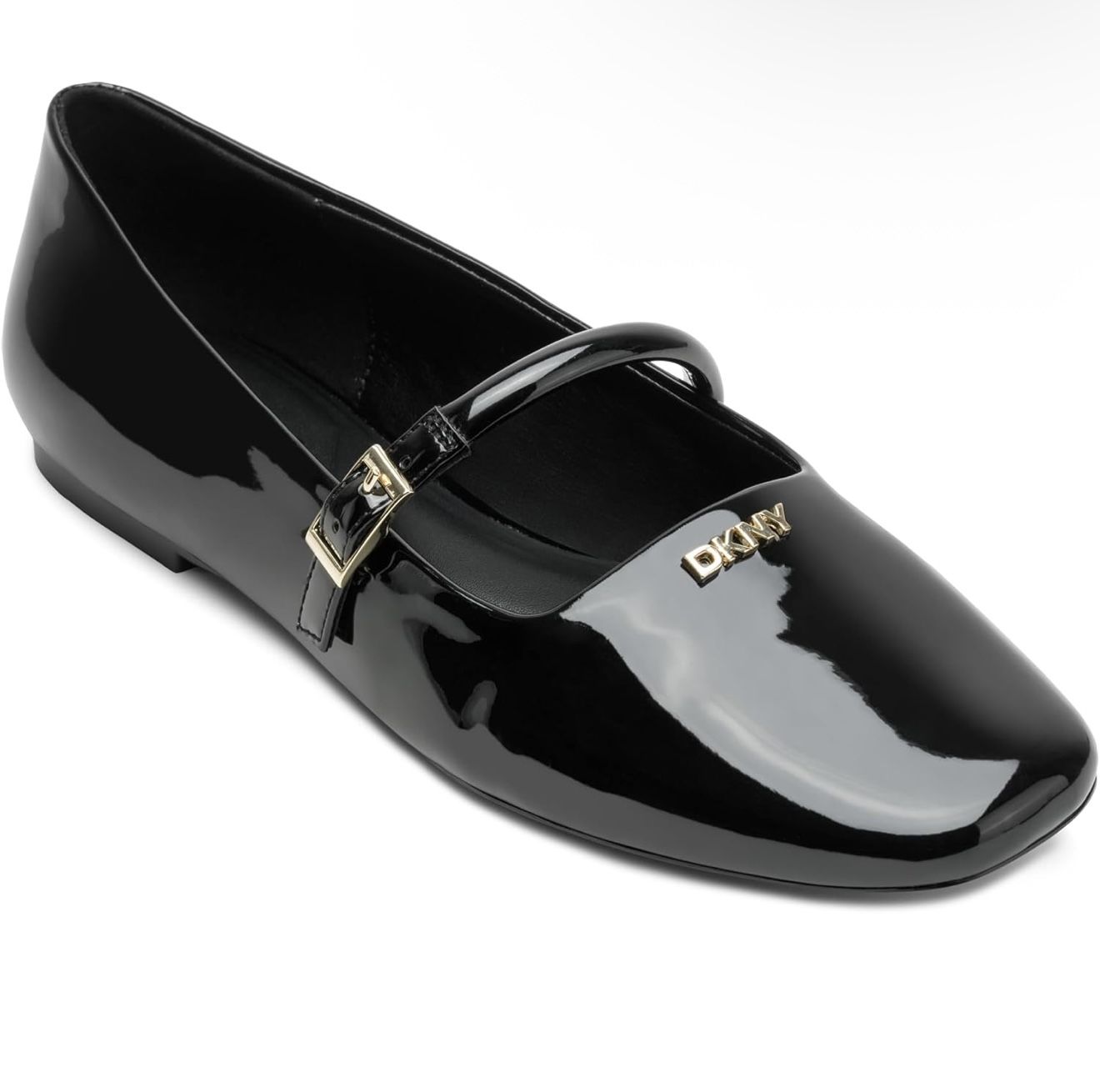 DKNY Women's Danita Ballet Flat with Belt Strap Sandal Color: Black Size: 8.5 Sole material Rubber Outer material Leather Closure type Pull-On Wate
