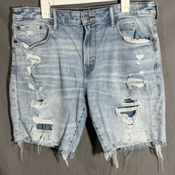 American Eagle Cutoff Jean Shorts Size 38 Blue