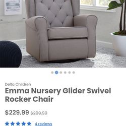 Delta Children Emma Nursery Glider Swivel Rocker Chair $200