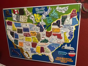 Magnet set with board.   All 50 states.  Canadian provinces and more