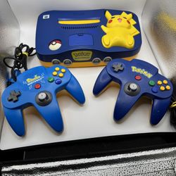 Nintendo 64 Pikachu Edition Console W/extra Pokemon Controller