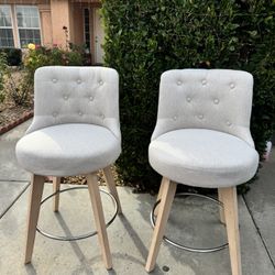 Set Of 2, Swivel Counter Height Stools