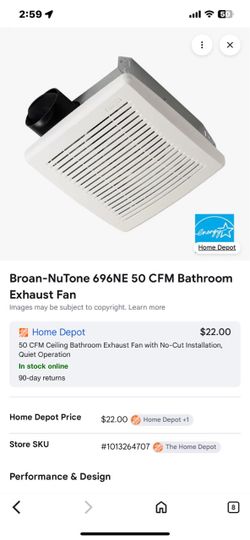 Broan-NuTone 696NE 50 CFM Bathroom Exhaust Fan