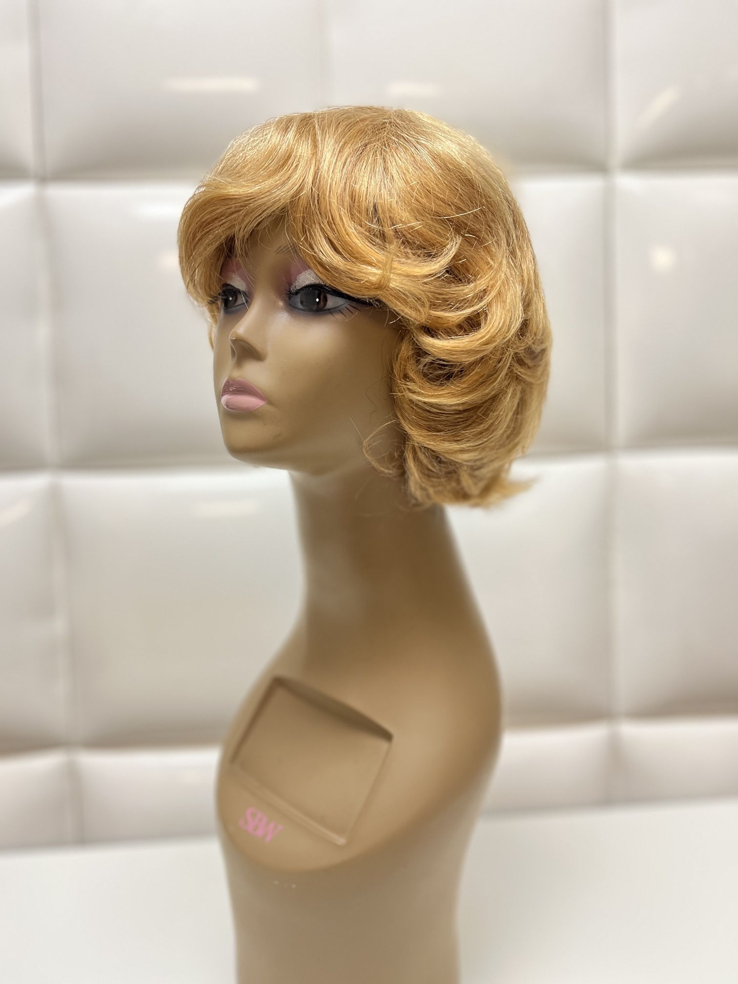 Natural Human Hair Wig-strawberry Blonde -brand New $50-peluca De Pelo Natural Rubio Rojizo Nueva