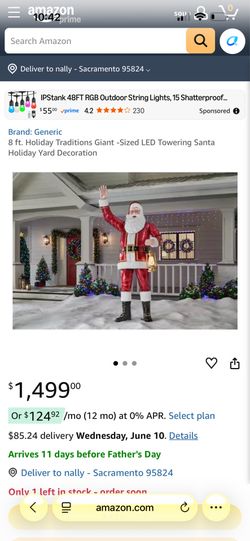 8 升t（2.43m） Holiday Traditions GIANT-SIZED LED Towering Santa