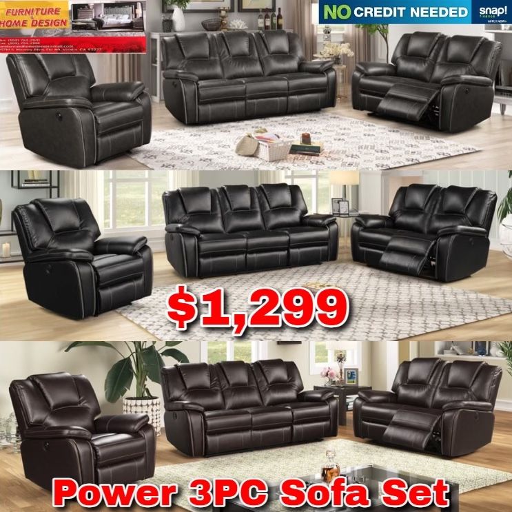 Reclining Sofa And Love And Chair 3 Pc Set 