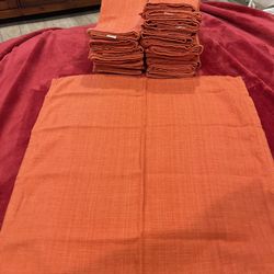 24 Orange Cloth Napkins 18 X 18"