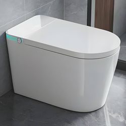 Smart Toilet with Bidet Built In, Foot Sensor Operation, Elongated Tankless Toilet with Automatic Flush, Dual Flush, Heated Bidet Seat for Bathrooms