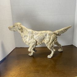 Rare Vintage Cast Iron Large Irish Setter Dog Stop Or Decor Over 3lbs