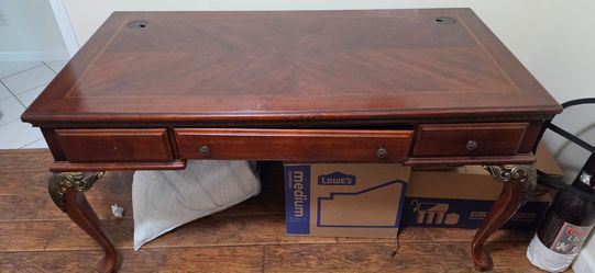 Office desk with built in outlet