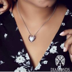 💝❤️🔥Only $10 Sterling Silver Heart With Necklace New With Tag The Best Gift 🎁 For Valentine’s Day