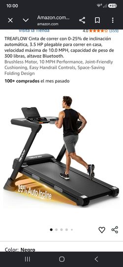 TREAFLOW Folding Treadmill with Auto Incline