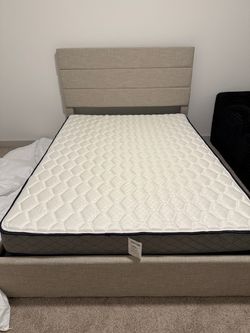 Full size bed frame and mattress