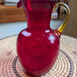 Vintage Crackle Glass Vase