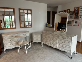 5 Piece White French Provisional Furniture Set