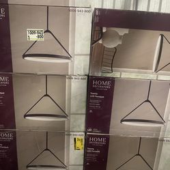 Townly 35-Watt 1-Light Satin Black Bowl Integrated LED Pendant Light with Open Metal Ring Shade