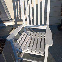 White Wooden Rocking Chair. 