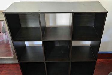 Black 9-Cube Storage Organizer Shelf – Fully Assembled