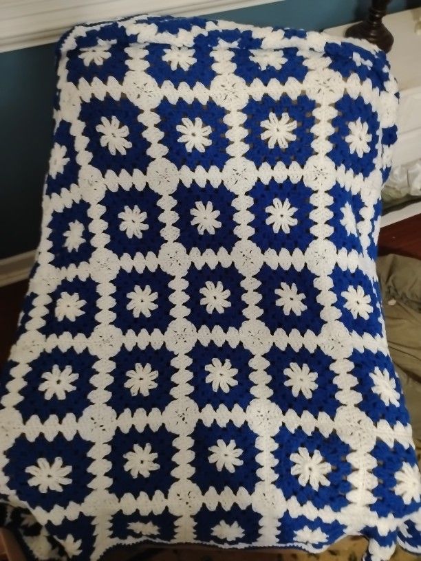 Blue And White Afghan