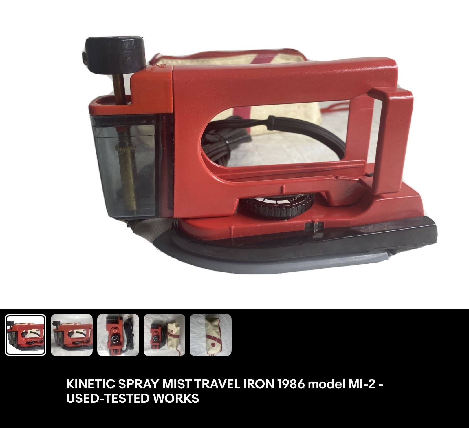 KINETIC spray missed travel iron circa  1986