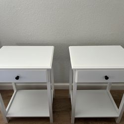 White Wood Night Stands - Like New 