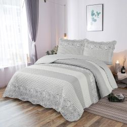 3 PCS MICROFIBER QUEEN/QUILT SET