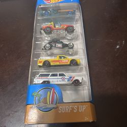 2018 HOT WHEELS SURF'S UP 5-PACK JEEP CJ-7 CUSTOM VW BEETLE CADDY CHEVY NOVA
