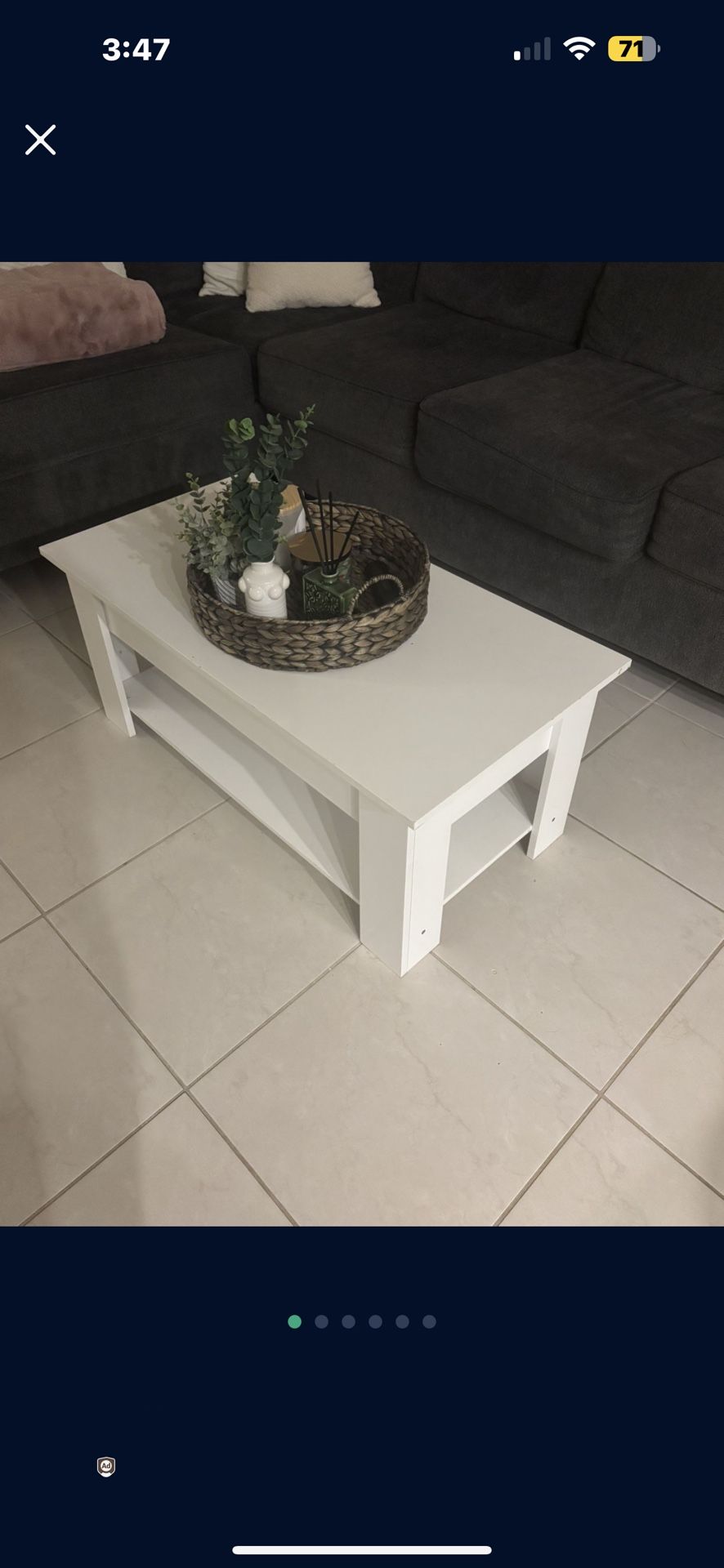 white coffee table