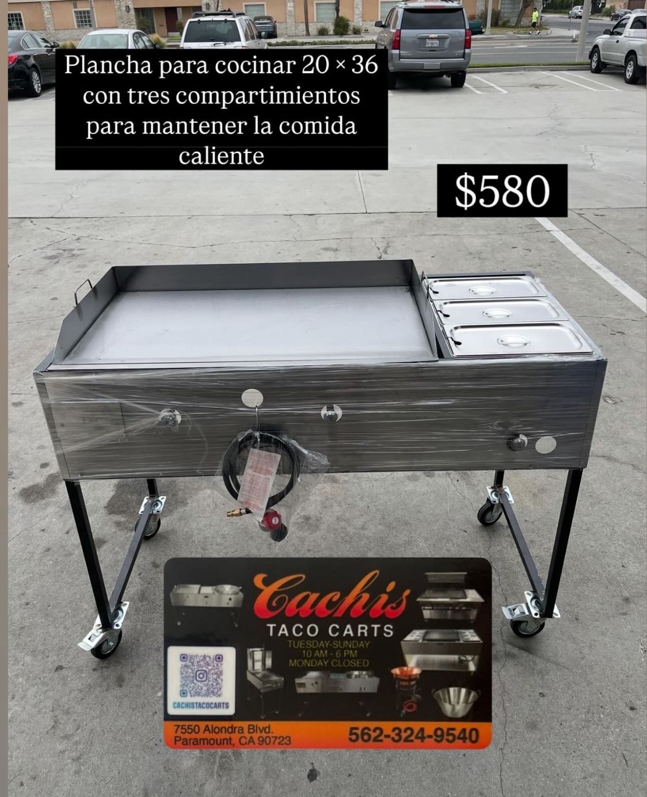 Catering Cart/ Farmers Market Grill/ Taco Cart/ Plancha I Para Manter Comida Caliente