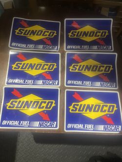 Large Sunoco Fuel Nascar Stickers 6 Pack