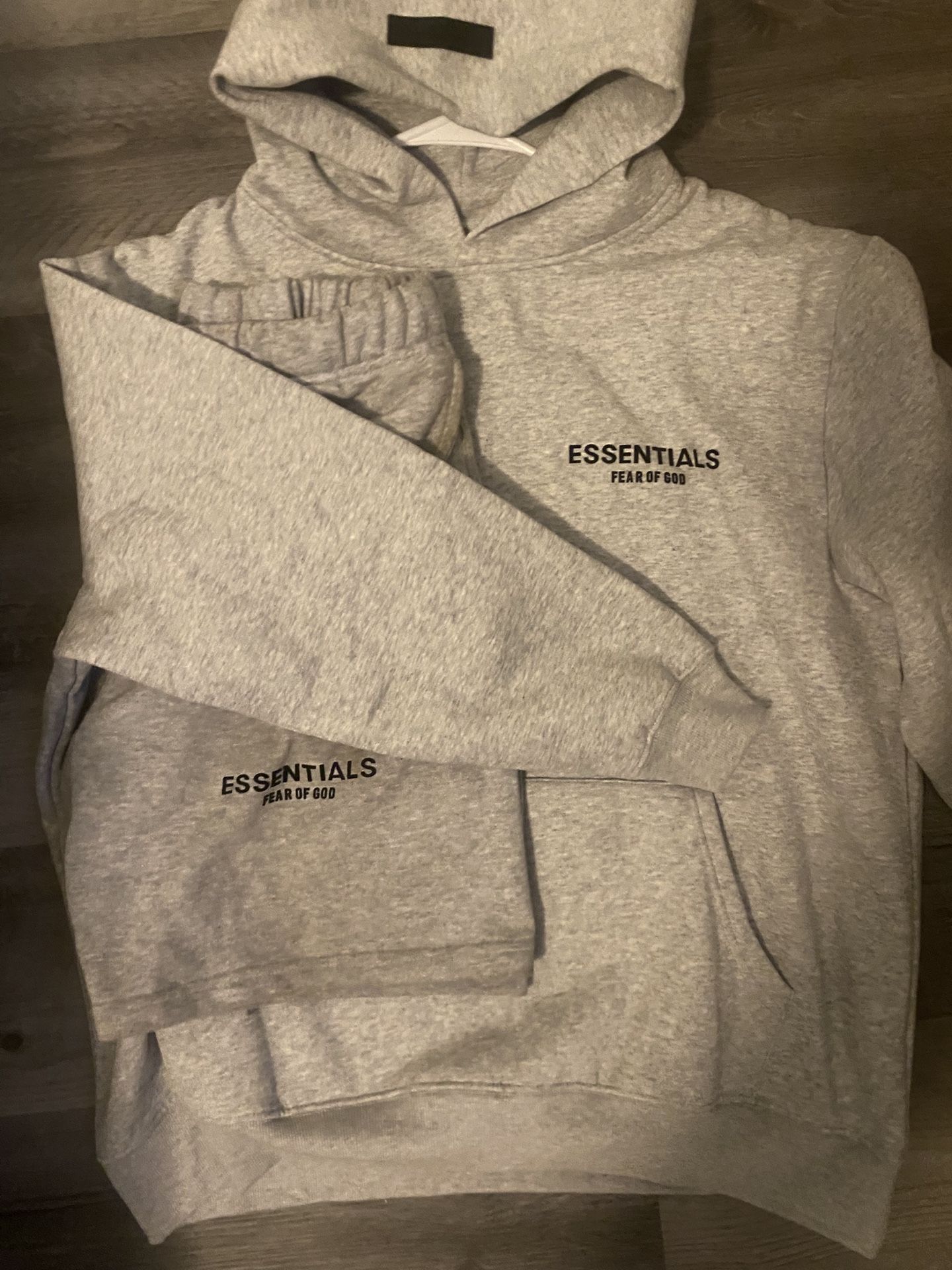 Grey Essentials Fear Of God Hoodie And Shorts Set