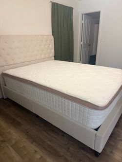 Queen size bed, and mattress