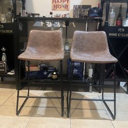 24” Inches Counter & Bar Stool Set Of 2 Color: Camel 