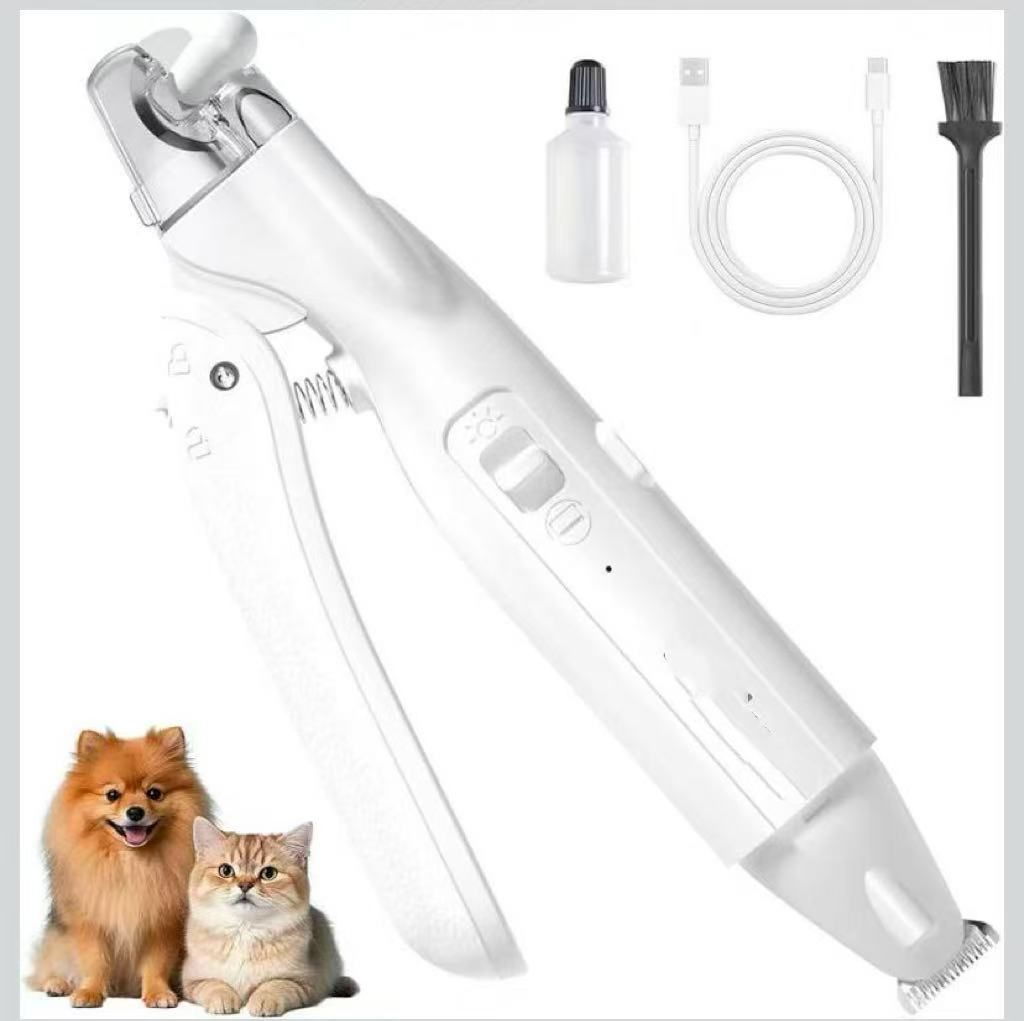 2 in 1 Dog Nail Trimmers & Clippers with LED Lights, Splash Guard - Pet Hair Trimmer for Around Paws, Ear, Eye,Face, Rump Rechargeable & IPX7 Waterpro