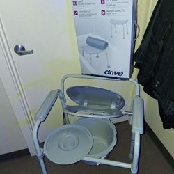Medical shower, bench and commode combo. This is a premium commode, all steel and unbreakable composite Handles also available "New Drive Walker 