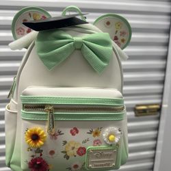 Minnie Mouse Flower Loungefly Backpack With Wallet 