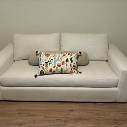 Isabella II Cream Fabric Sofa | Pullout Queen Bed