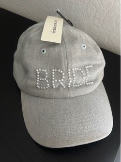 Denim & pearl BRIDE hat