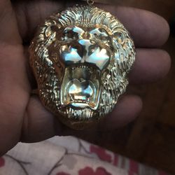 14 Kt Real Gold Lion Head