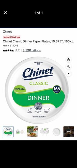 Chinet classic dinner paper plate