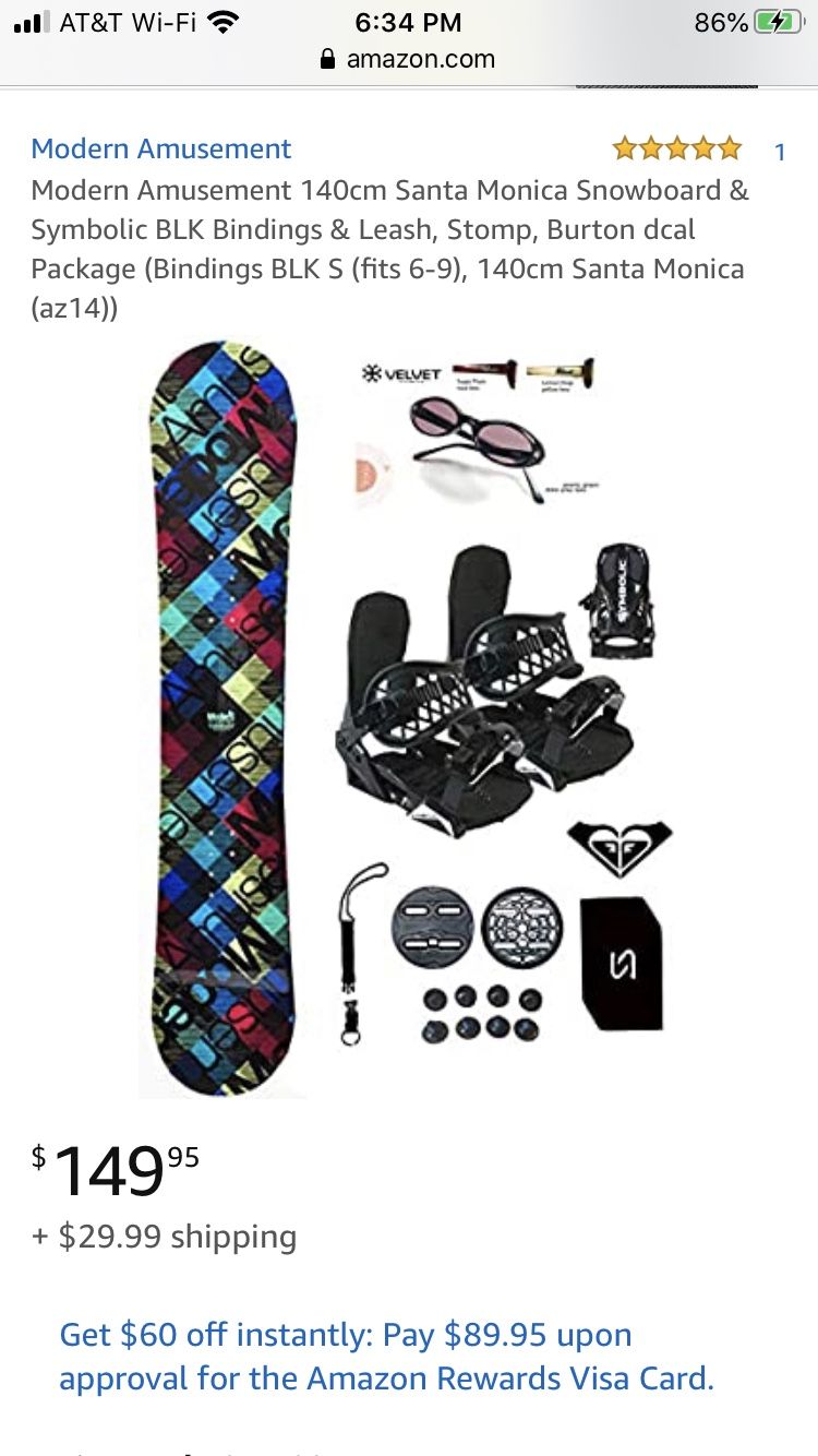 Snowboard used once. $170 new on amazon