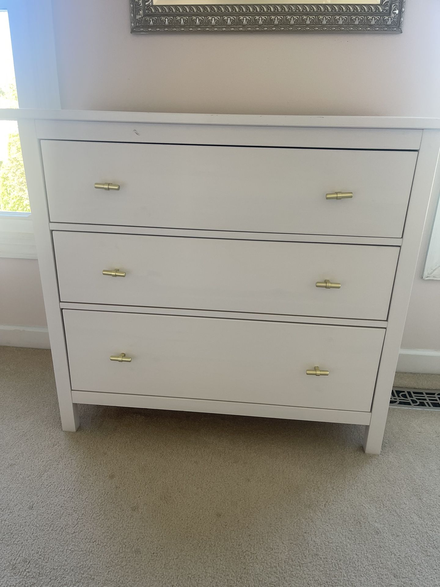 White Wood Dressed With Gold Hardware