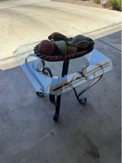 Glass side table