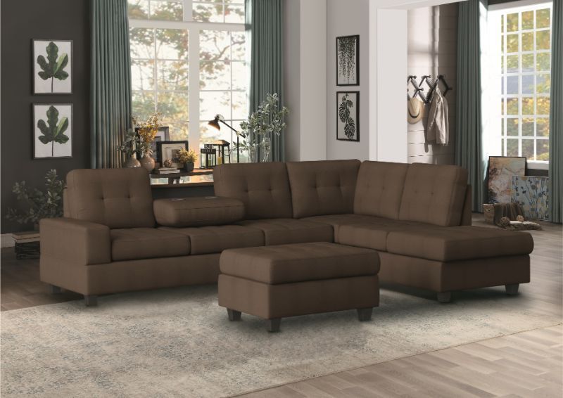 Amazing Sofa Chaise Sectional With Bonus Storage Ottoman Now On Sale Just $698!! Get This Deal & So Much More & Alex Furniture & Mattress!!! 