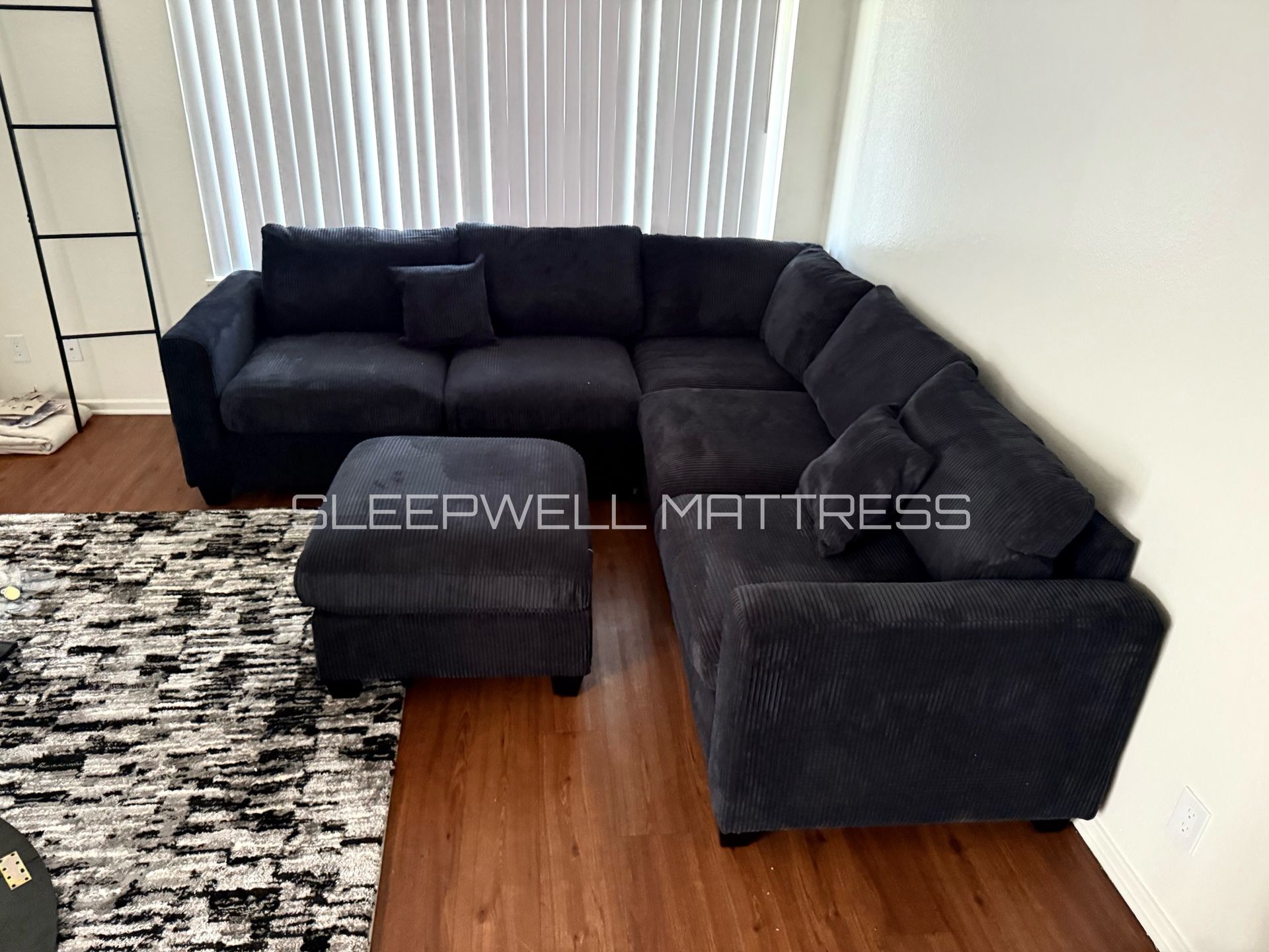 New Black Sectional 