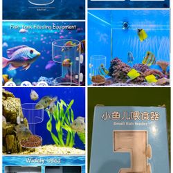 New Fish Tank Feeding Tray with Suction Cup, Feeding Tube Supplies, Tank Divider Supplies, Breeder Box for Aquarium, Round Aquariums & Fish Bowls Acce