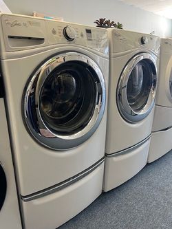 WHIRLPOOL FRONT LOAD WASHER AND DRYER SET // WE DELIVER 