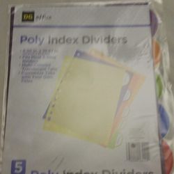 Poly Index Dividers 5 pack-New

