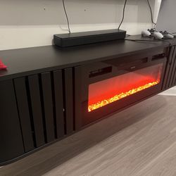 Tv Stand With Led Fire Place 