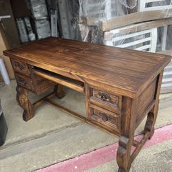 💕Rustic Brown Wood Desk, Desk, Brown Wood Desk, Rustic